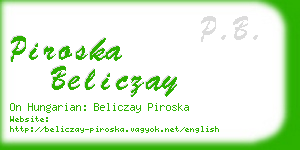 piroska beliczay business card